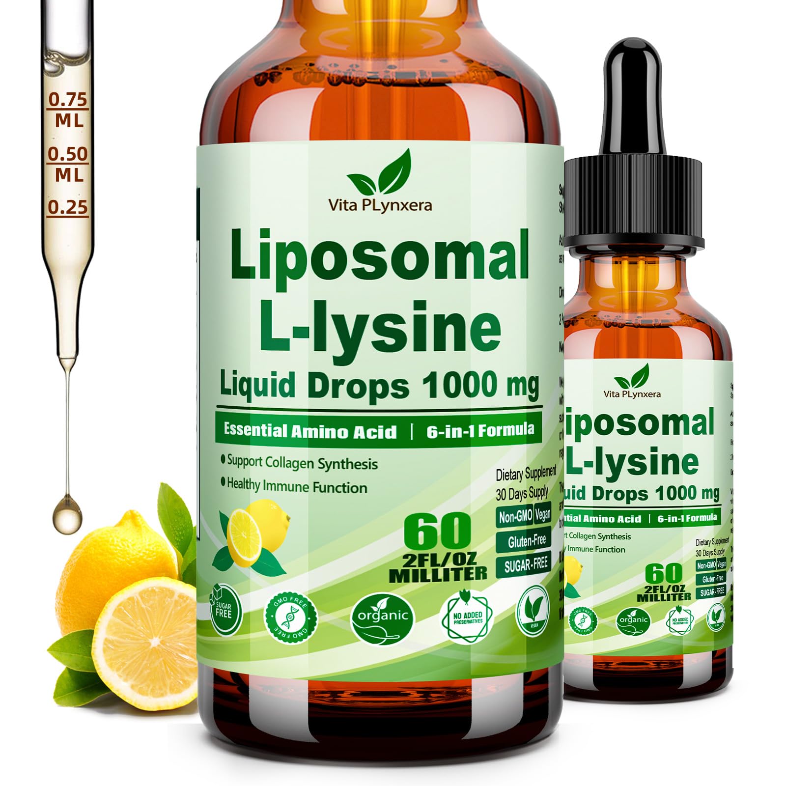 Amazon.com: L-Lysine 1000mg Liquid Drops w. Monolaurin Olive Leaf