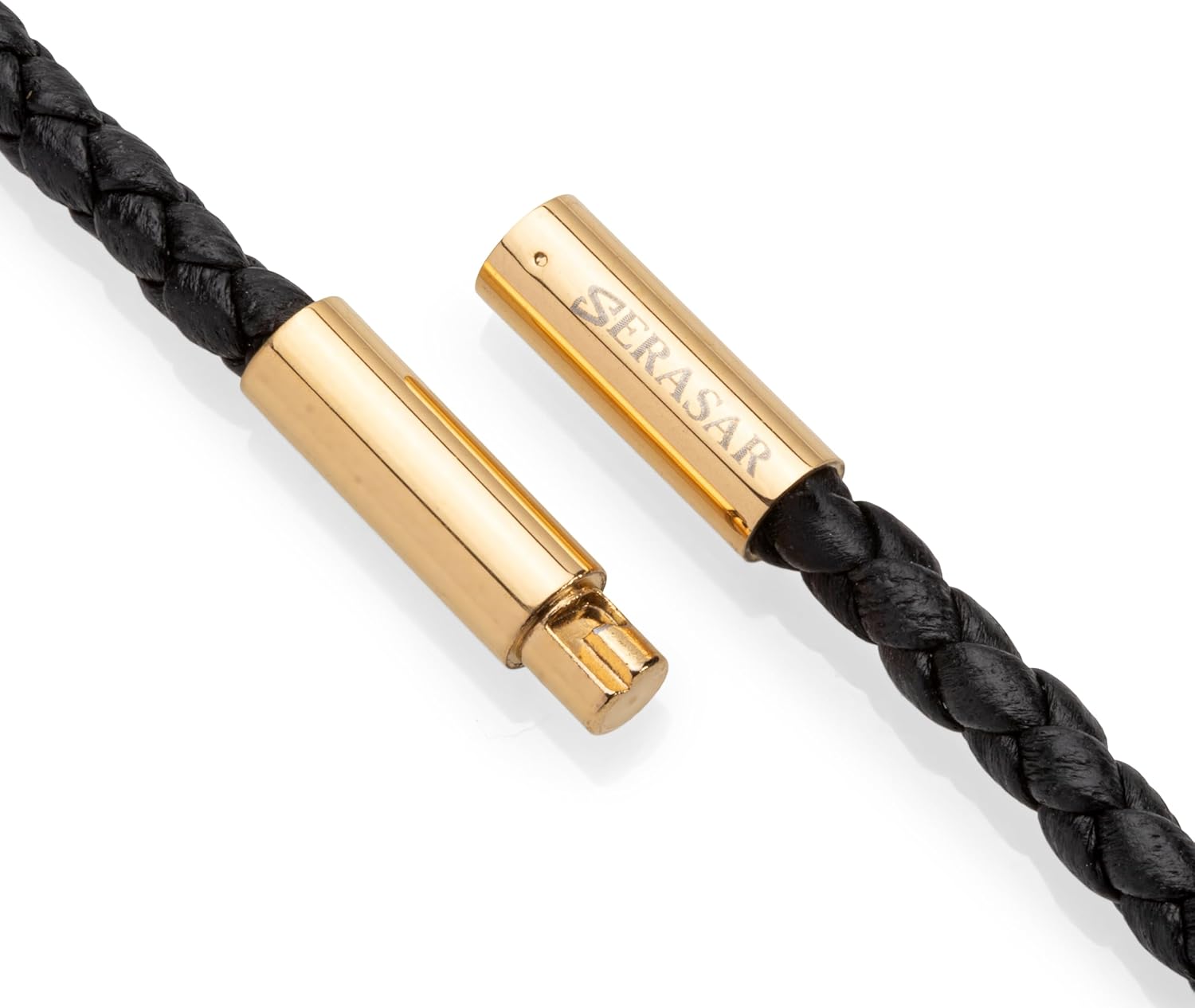 SERASAR Premium Leather Necklace Men | Stainless Steel Pendant | Secure Clasp | Three Colors | Jewelry Box Included - Image 5