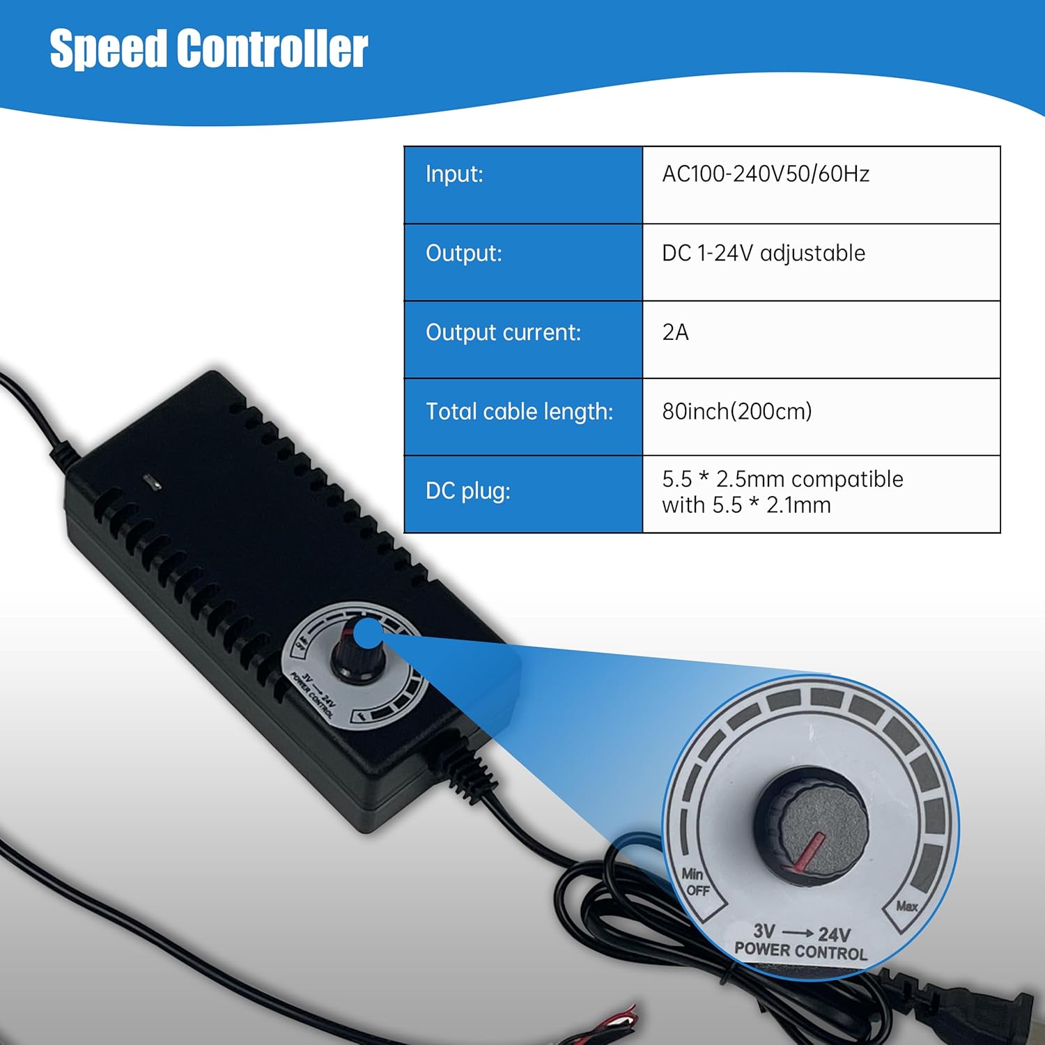 XUNKUNE DC24V DIY Reciprocating Cycle Linear Actuator, Adjustable Telescopic Motor with Speed Controller Regulation Adapte,5-25kg Thrust (3cm-15cm/120rpm)