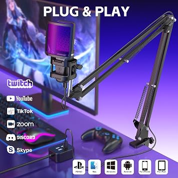 ZealSound Gaming USB Microphone a68s-us and k66p Bundle