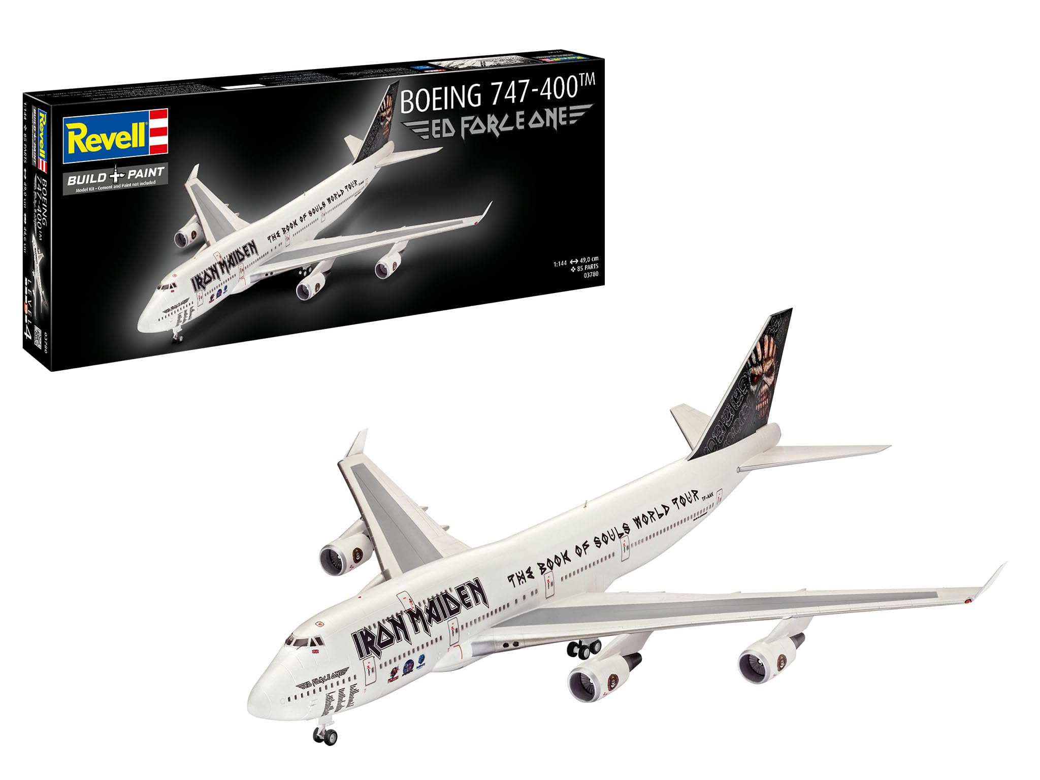 Revell 03780 Boeing 747-400 Iron Maiden "Ed Force One" 1:144 Scale Unbuilt/Unpainted Plastic Model Kit