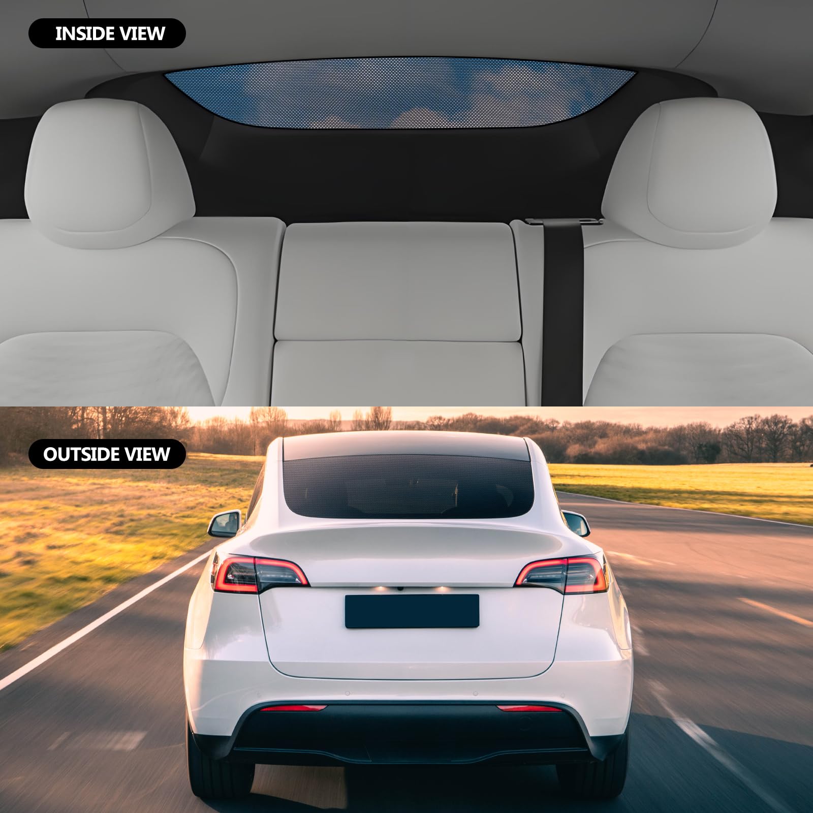 ZATOOTO Sonnenschutz Heckscheibe Auto für Tesla Model Y, Sonnenschutz, UV - abweisend, Kindergeeignet, Faltbar