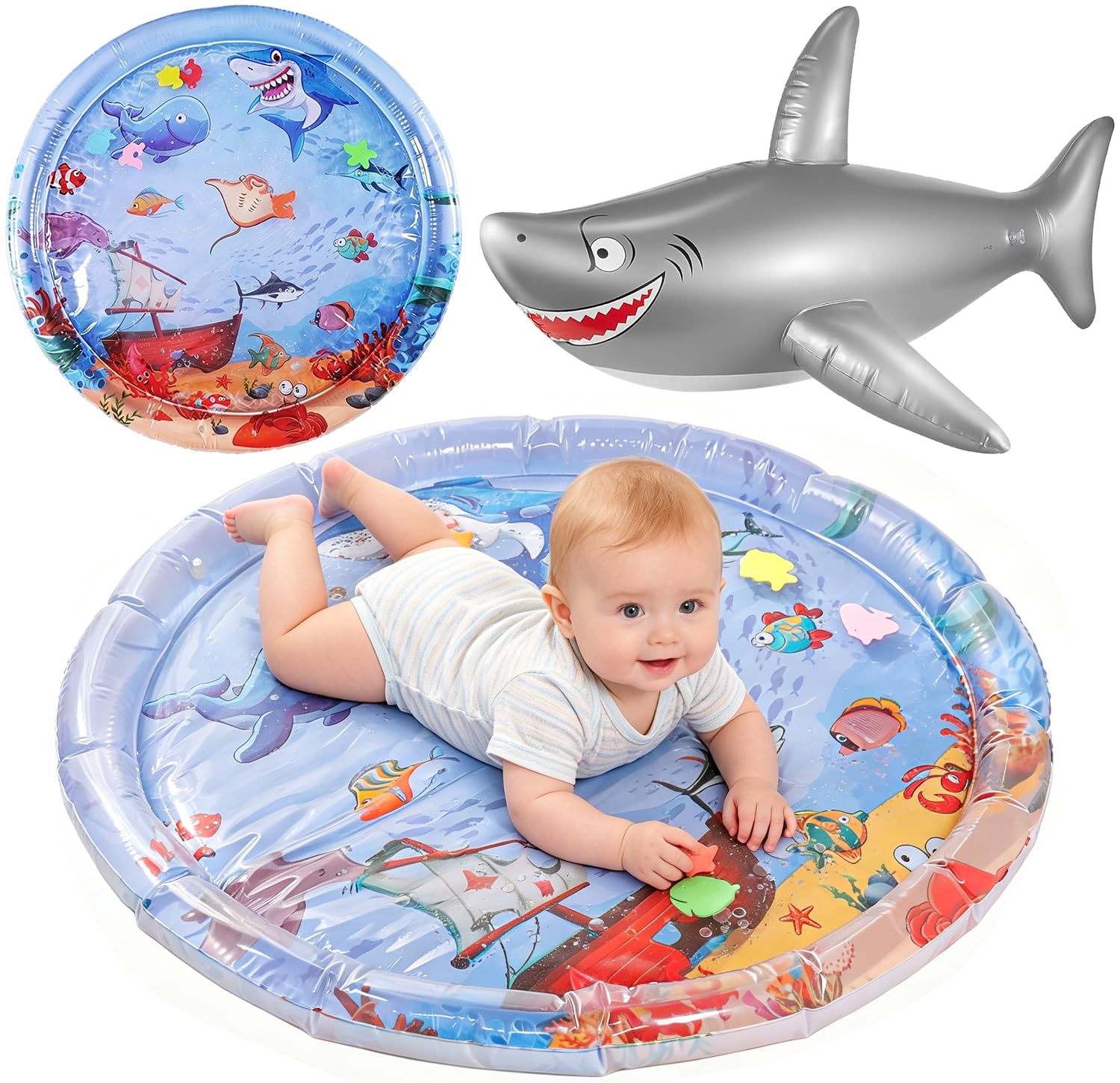 Silver & Black Shark Pool Toys, Inflatable Shark Balloons, Pool Inflatables Balloons, Beach Outings and Ocean Theme Events - 2 PCS