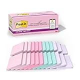 100% Recycled Paper Super Sticky Notes, 2X The Sticking Power, 3x3 in, 24 Pads/Pack, 70 Sheets/Pad, Wanderlust Pastels Collection (654R-24SSNRPCP)