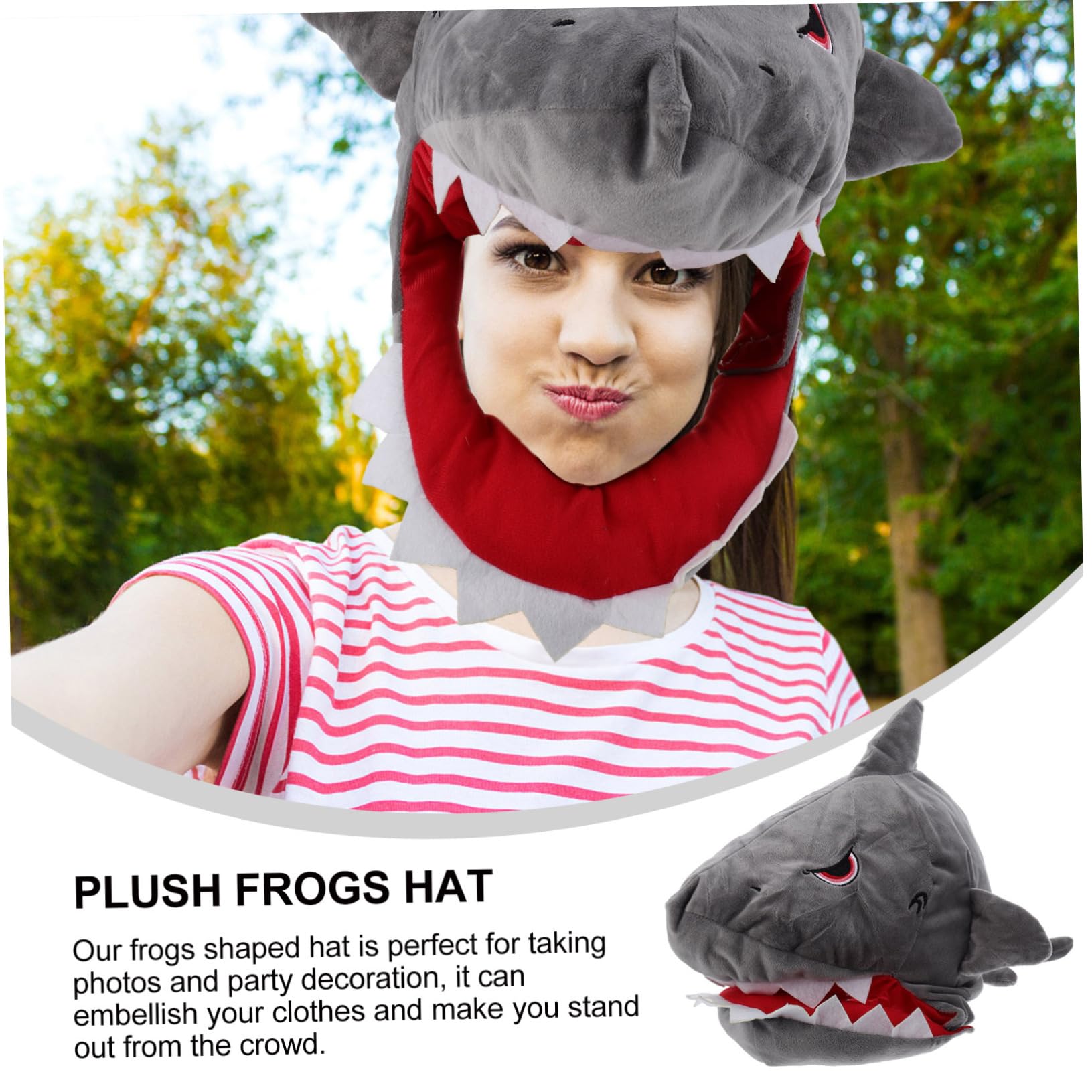 Toyvian Cappello da Carnevale a Forma di Squalo in Peluche Verde Cotone Pp, Comodo da Indossare e Facile da Usare per Feste e Photo Booth Divertenti