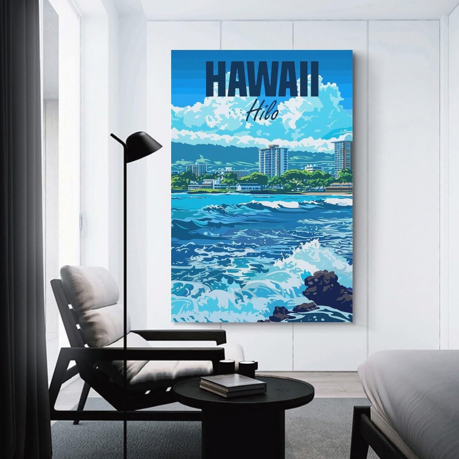Junmoney Hawaii Hilo City Wall Picture Print 12x18inch(30x45cm), for Hallway, Lounge Or Guest Room, Gift Idea for Housewarming And Birthdays