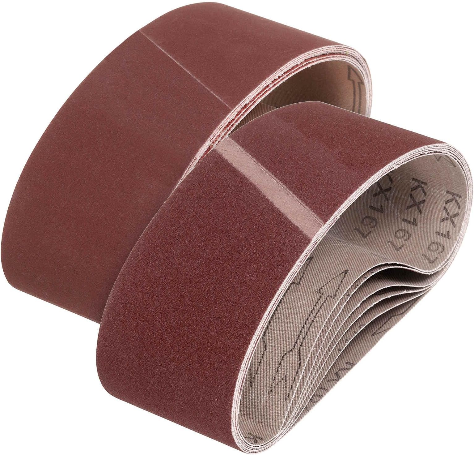 HARFINGTON 4 x 36 Inch Sanding Belts, 12 Pcs 80-400 Grit Aluminum Oxide Abrasive Belt Sander File Belt for Woodworking, Metal Polishing, Knife Sharpener