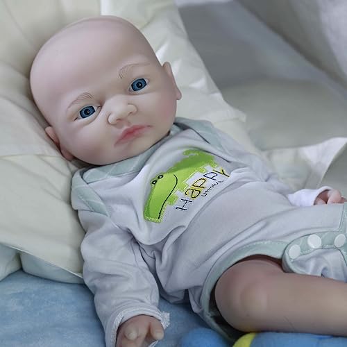 Miniatura 3 de Muñeca de bebé realista de silicona de 18.5 pulgadas, muñecas de bebé Reborn realistas, juguete y coleccionable. Chica calva 01