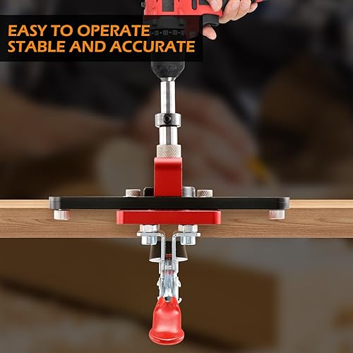 Miniatura 8 de BEAMNOVA Bisagra de plantilla de bisagra de 1.378 in,Perforación Agujero Puncher Bisagra Jig Guía de Taladro Localizador,Plantilla de bisagra de