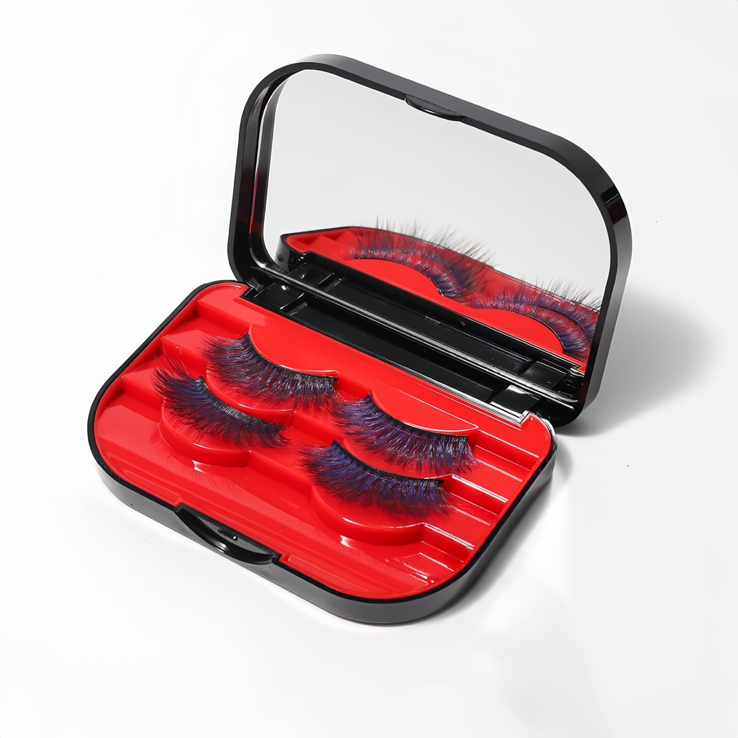 3 Tier Eyelash Storage Case Lash Dime Organizer Holder Box with Mirror Makeup Cosmetic Travel Case Empty False