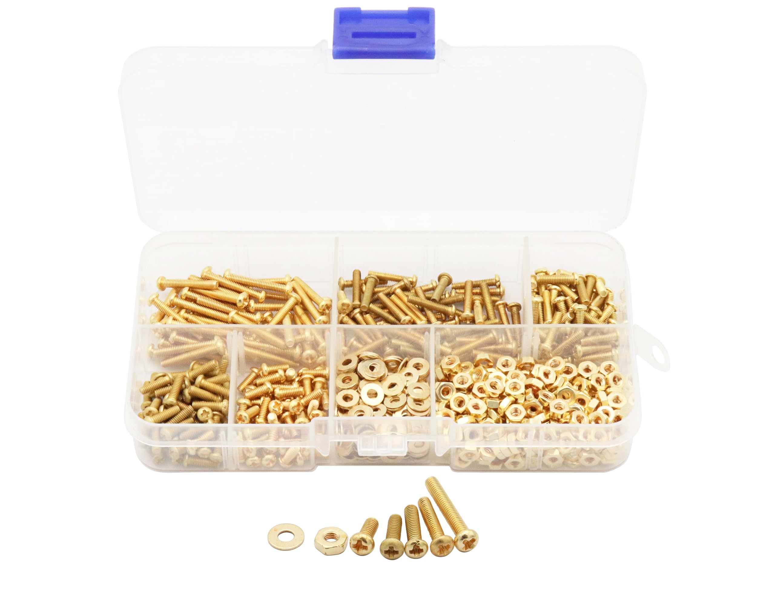 Copper Machine Screws Kit - 750pcs M2 with Nuts & Washers -9