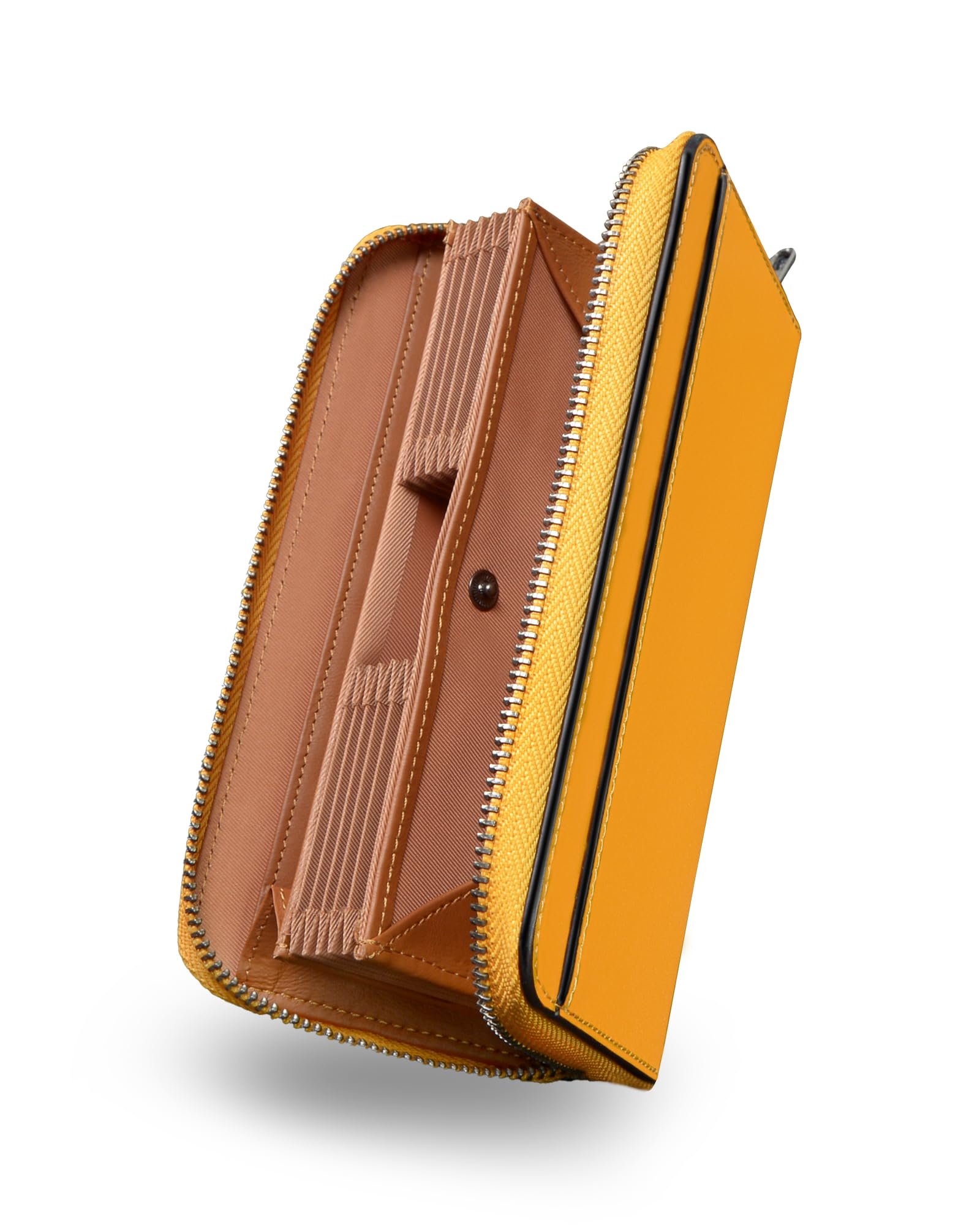 Aoita Tochigi Leather Long Wallet Yellow YKK Excela 16 Cards Made in Japan