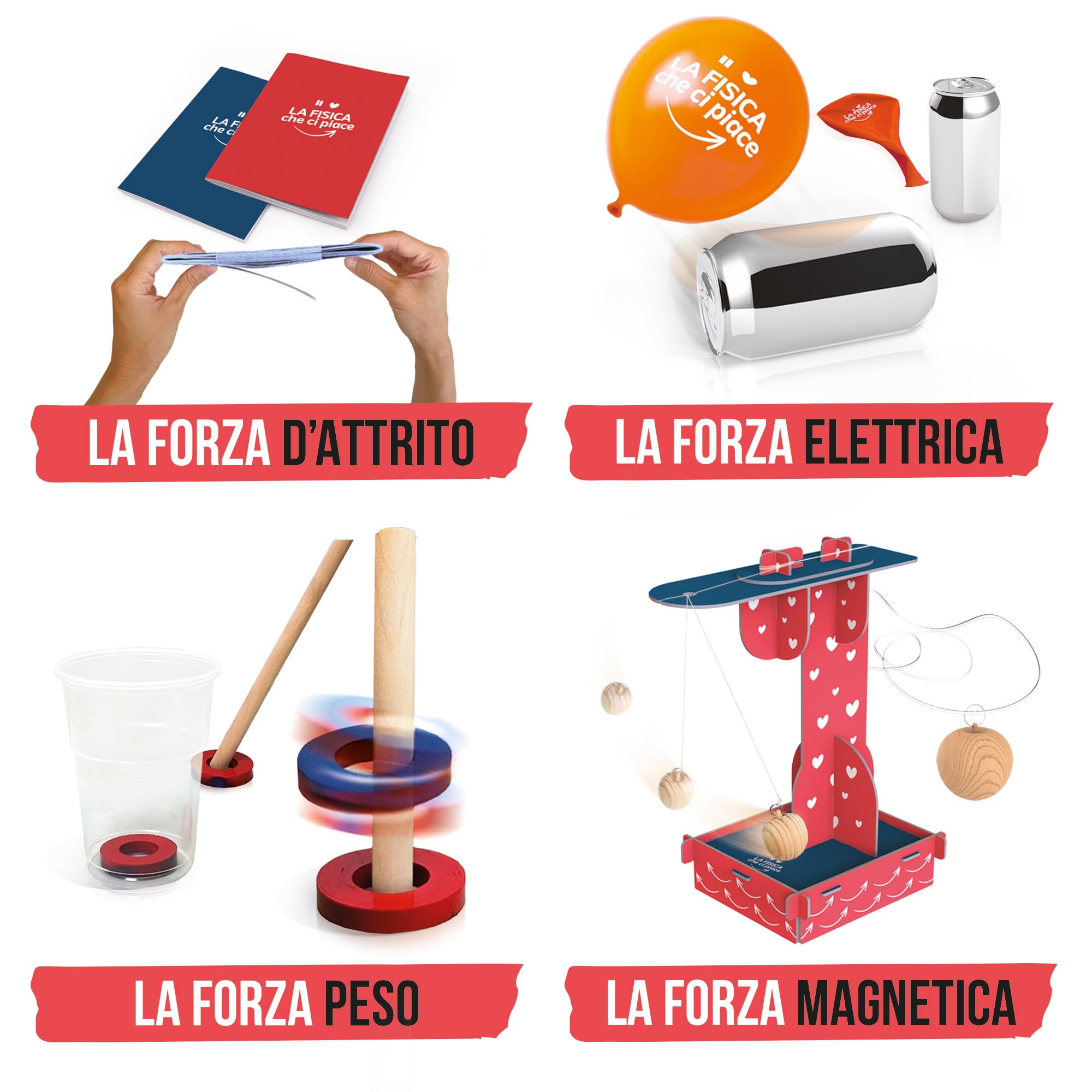HEADU - LA FISICA CHE CI PIACE Che Forza le Forze L'esperimento che ci piace! IT57441 Gioco Educativo Per Bambini 8-12 Anni Made In Italy con Vincenzo Schettini