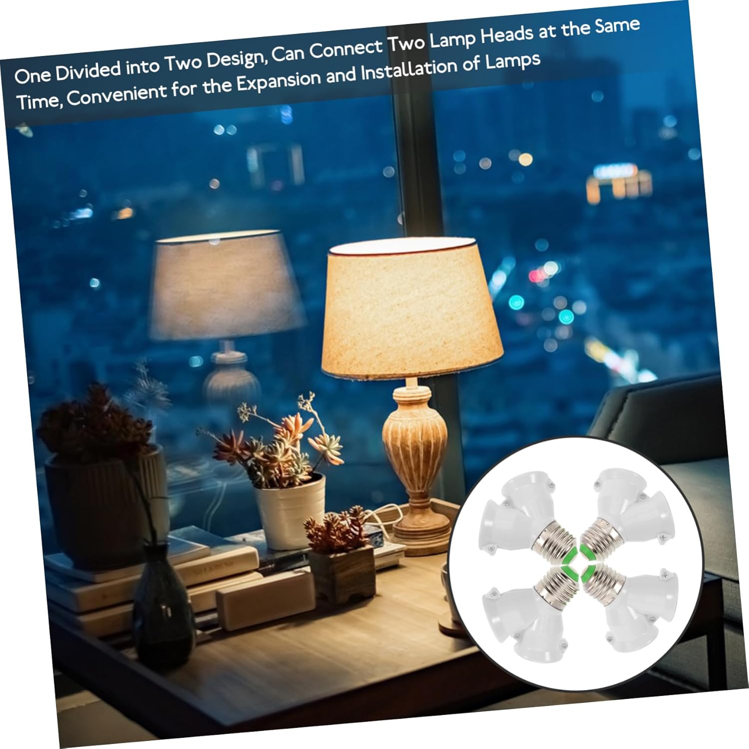 40pcs Light Socket Splitter Adapter Dual Bulb Socket Converter for Enhanced Illumination Easy Installation Compatible Lighting Setups