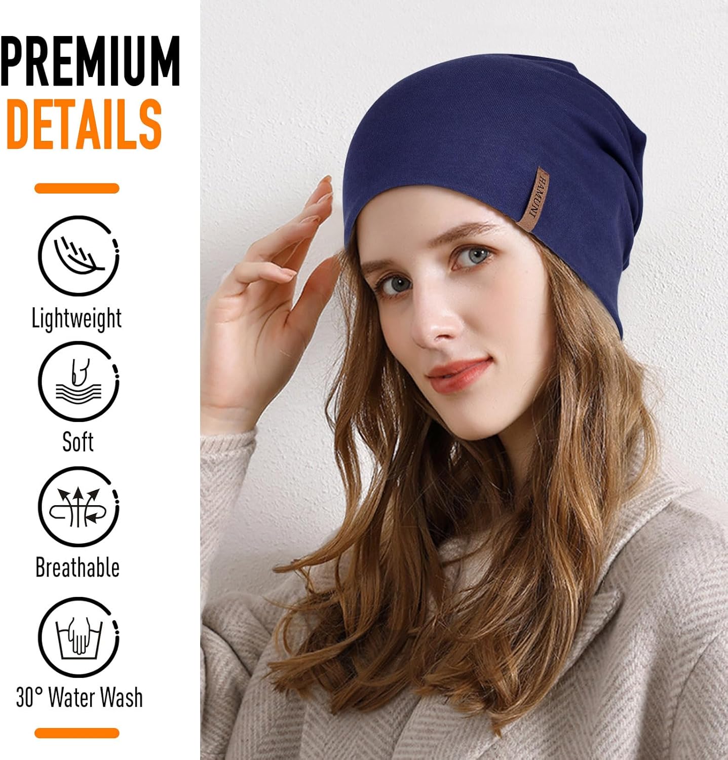 Slouchy Beanie for Women Cotton Beanies Hats Men Lightweight Soft Chemo Headwear Warm Skull Cap for All Seasons - Image 2