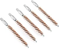 Vista 14 de BOOSTEADY Cepillo de limpieza para pistola de bronce con cerdas de fósforo, 5 unidades, para escopeta de pistola con 50 parches cuadrados .17 Cal