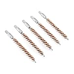 BOOSTEADY 5 Pcs Phosphor Bristle Bronze Bore Gun Cleaning Brush for Pistol Shotgun with 50 Professional Square Patches Multi-Caliber
