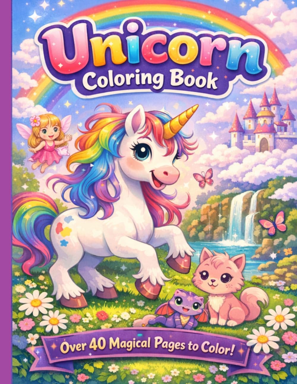Magical Unicorn Adventures Coloring Book: Fun and Easy Coloring Pages for Kids Ages 3-8