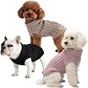 3 Pack Dog Jumpers Knitted Turtleneck, Winter Warmer Thickening Sweater Coat, Knitted Dog Jumpers for Medium Dogs and Cats(khaki+Black+Pink, L)