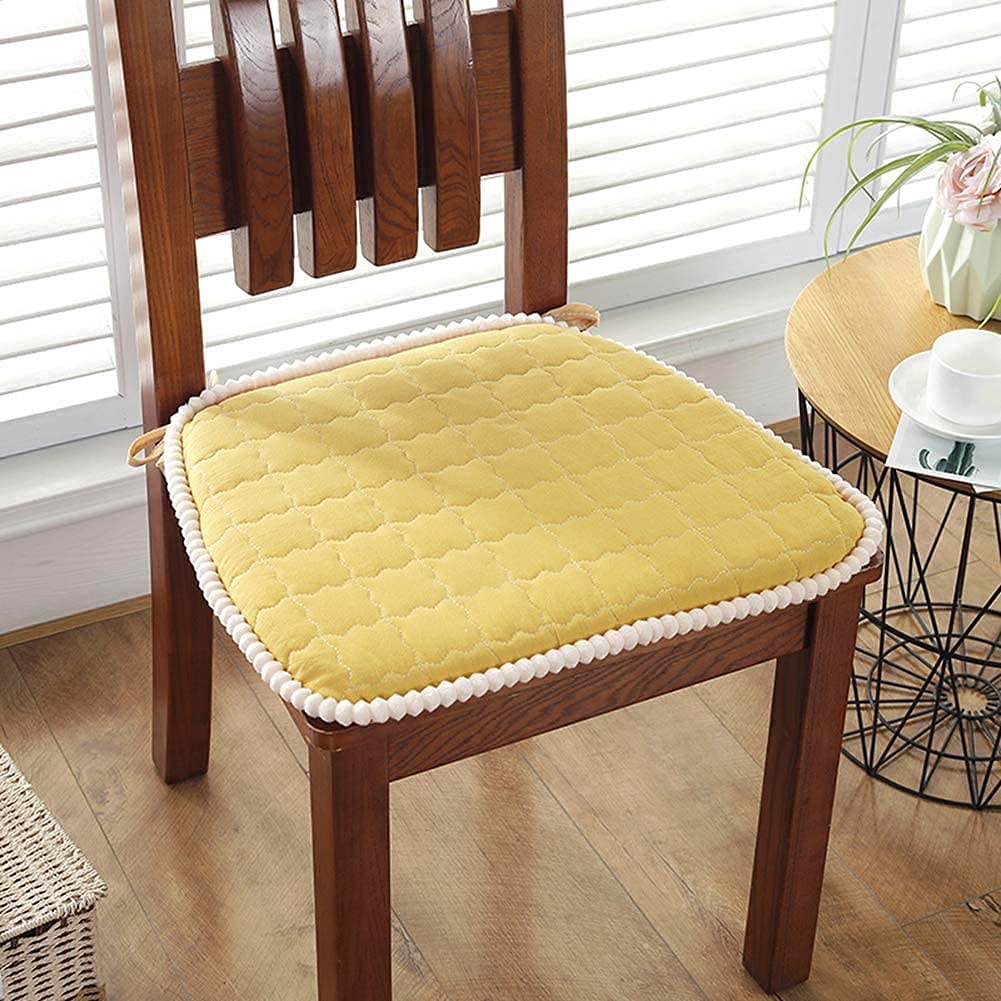 Tapis de chaise en coton haut de gamme 17x18 pouces avec finitions soignées et attaches
