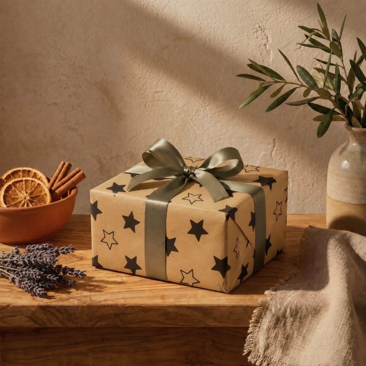 Rotolo di carta regalo Kraft, stelle nere, 31 cm x 80 m, bobina grande resistente, per regali di compleanno, eventi, negozi FP Fiesta Paper