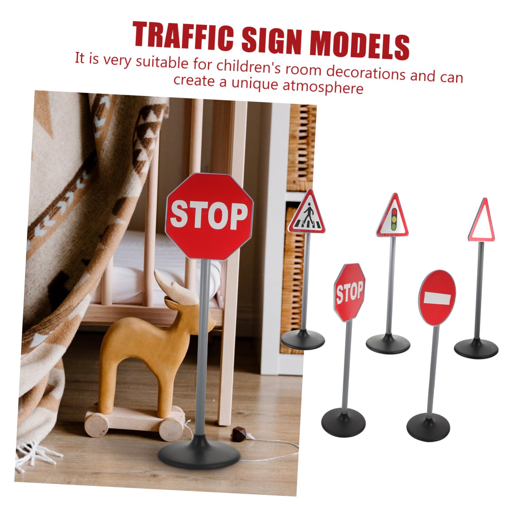 BESTonZON Set de Juguetes de Tráfico Educativos para Niños Duraderos y Resistentes para Enseñanza Temprana de Seguridad Vial Hogar