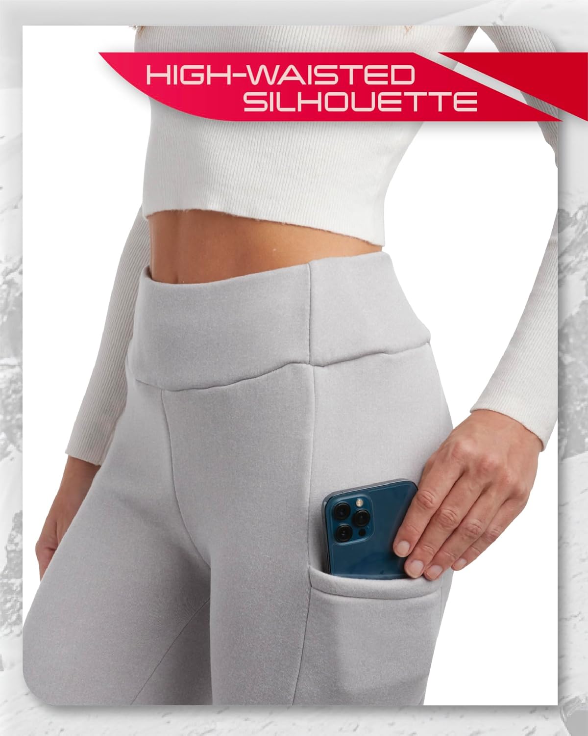 Spyder Womens Leggings - Soft Fleece Leggings with Pockets for Women High Waisted Yoga Pants Workout Gym Activewear - Image 2