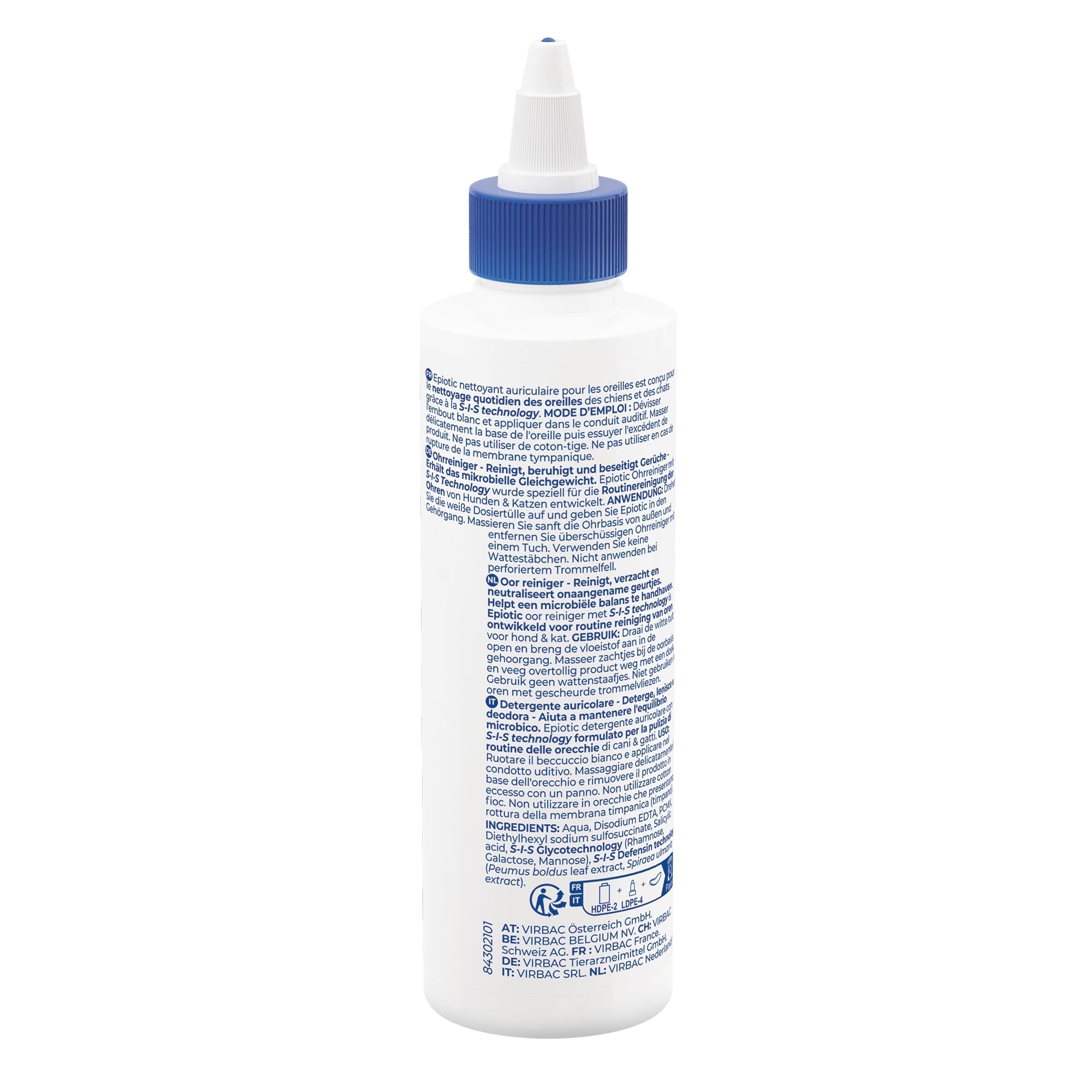 Virbac Epiotic - Detergente per orecchie, confezione doppia, 2 x 60 ml