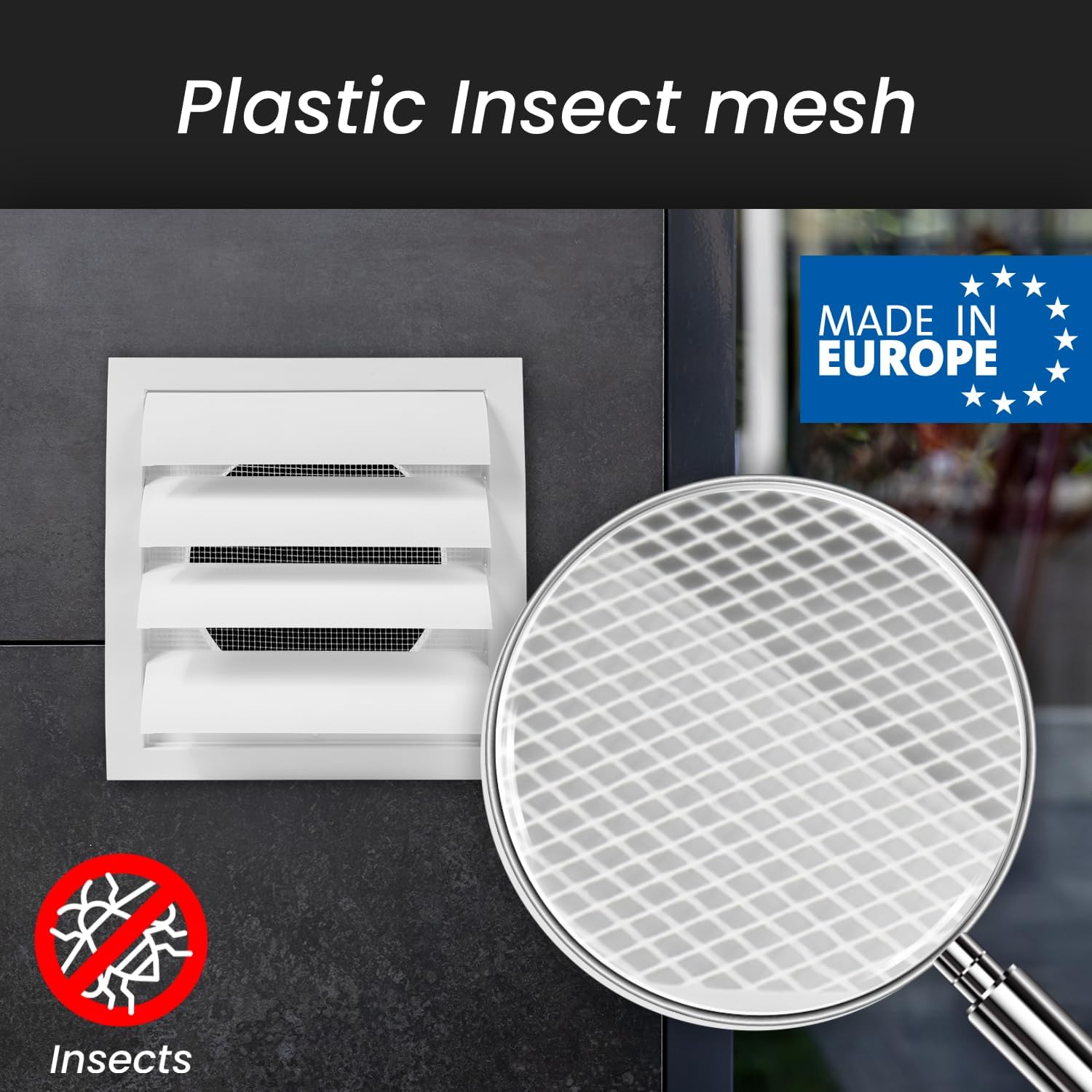 Repa Market ABS Plastic White 5 Inch Dryer Vent Cover Outside, 5 Inch Exhaust Vent Cover with Flaps and Mesh Screen for Walls or Ducting, Outside Vent Covers for House, Kitchen, Exterior Wall Vent
