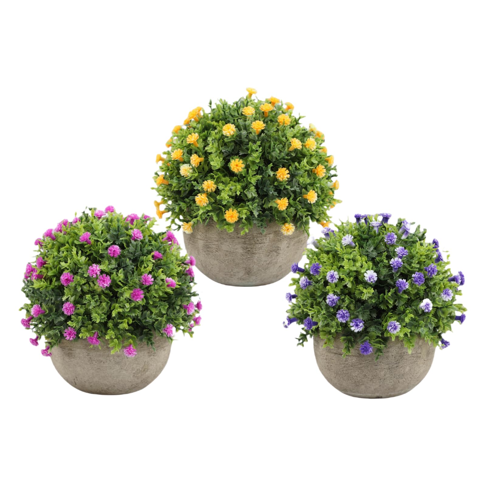 Gypsophile artificiel en pot de pâte à papier pour déco bureau