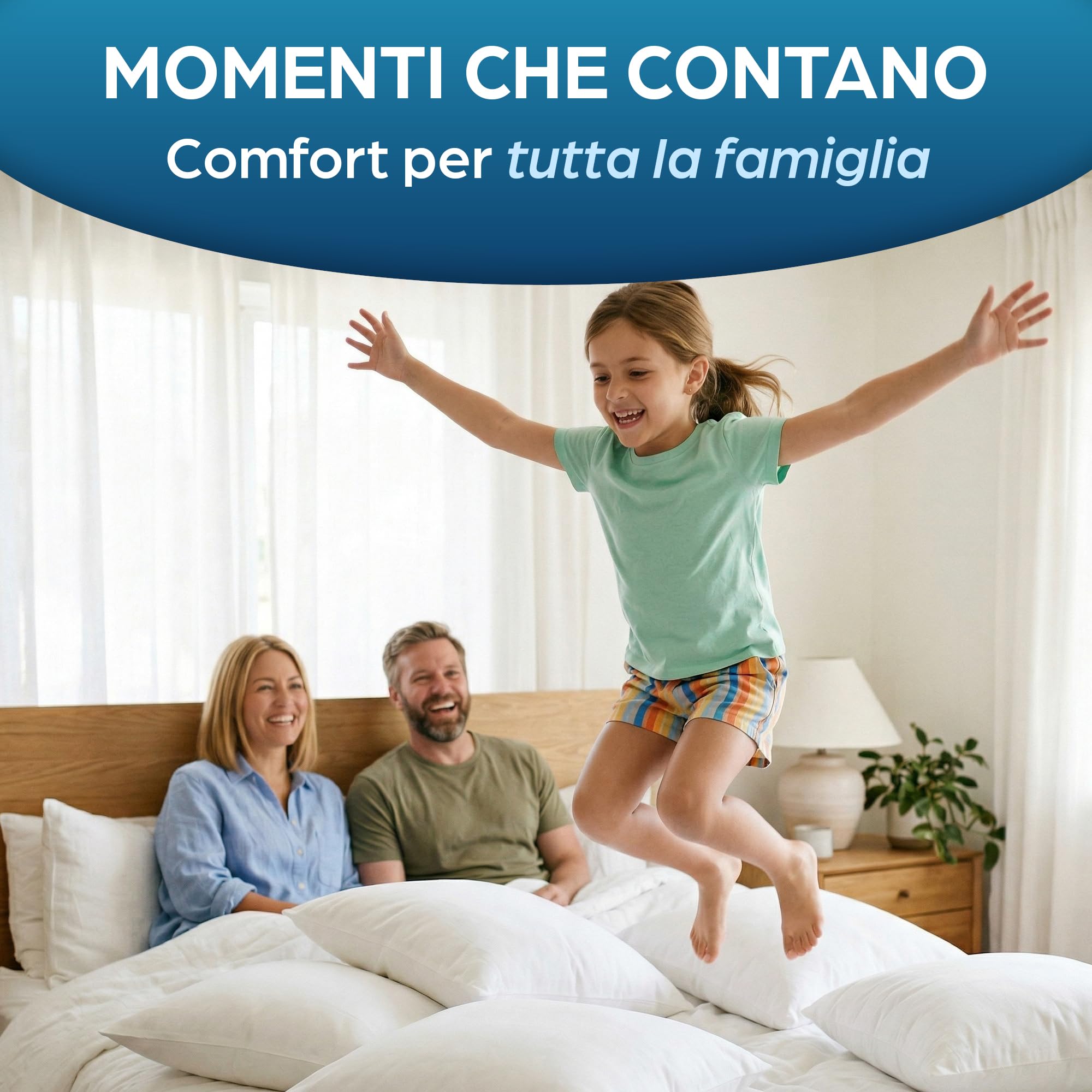 Flowen Cuscini Letto Coppia di Guanciali 50x80 per Dormire Imbottitura Standard Antiacaro Anallergico Traspirante Rettangolare per Matrimoniale Singolo con Federa in Poliestere Lavabile