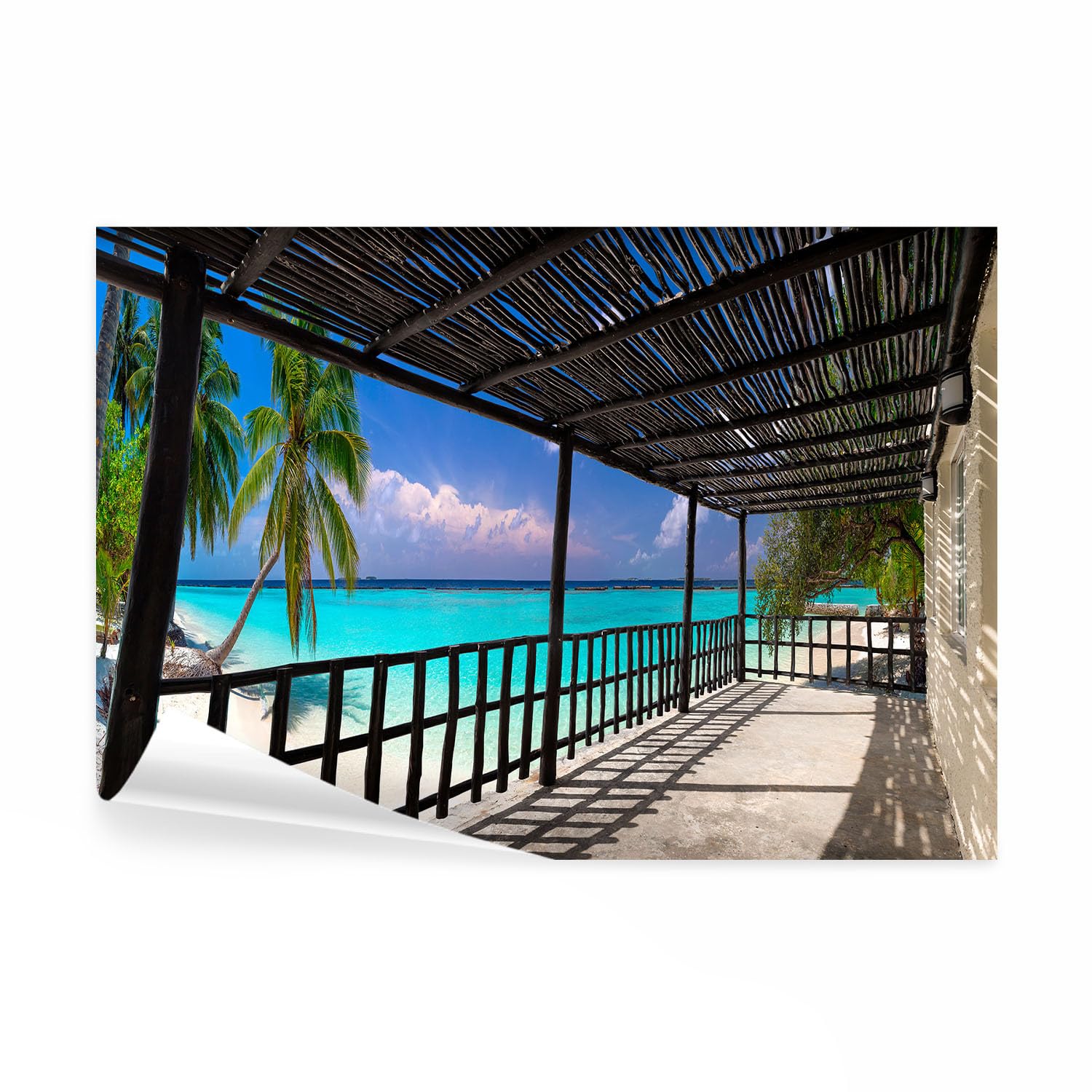 decomonkey Fotomural autoadhesivo Mar paisaje Playa Tropical 245x175 cm