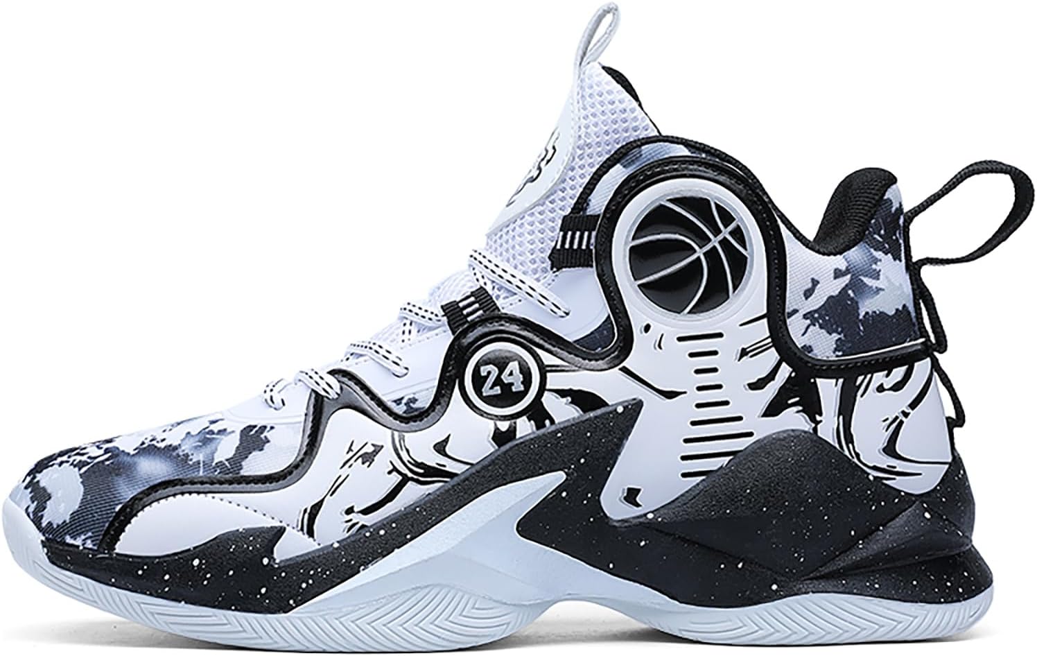 Women's Men's Basketball Shoes No-Slip Breathable Outdoor Shoes Fashion Graffiti Training Shoes