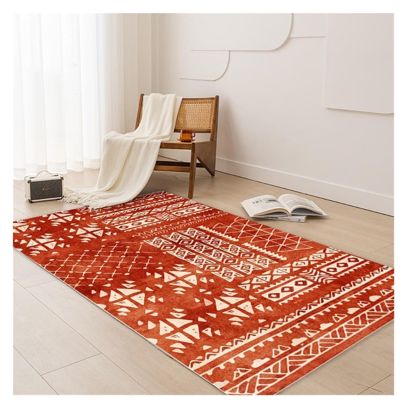 Tapis abstrait de salon lavable et doux : l'élégance contemporaine
