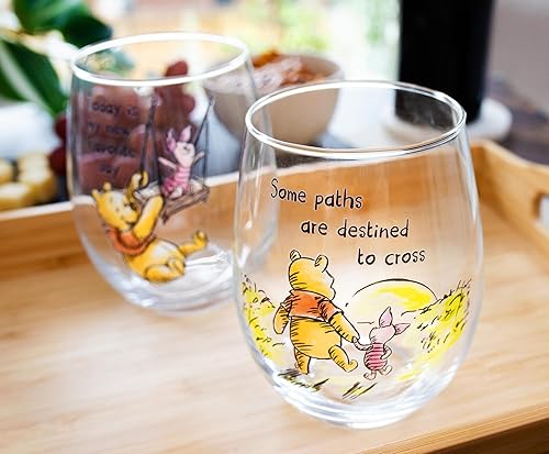 Miniatura 4 de Disney Winnie The Pooh Quotes - Juego de copas de vino sin tallo con forma de lágrima  Vaso para mimosas cócteles  Cada uno tiene capacidad para 20