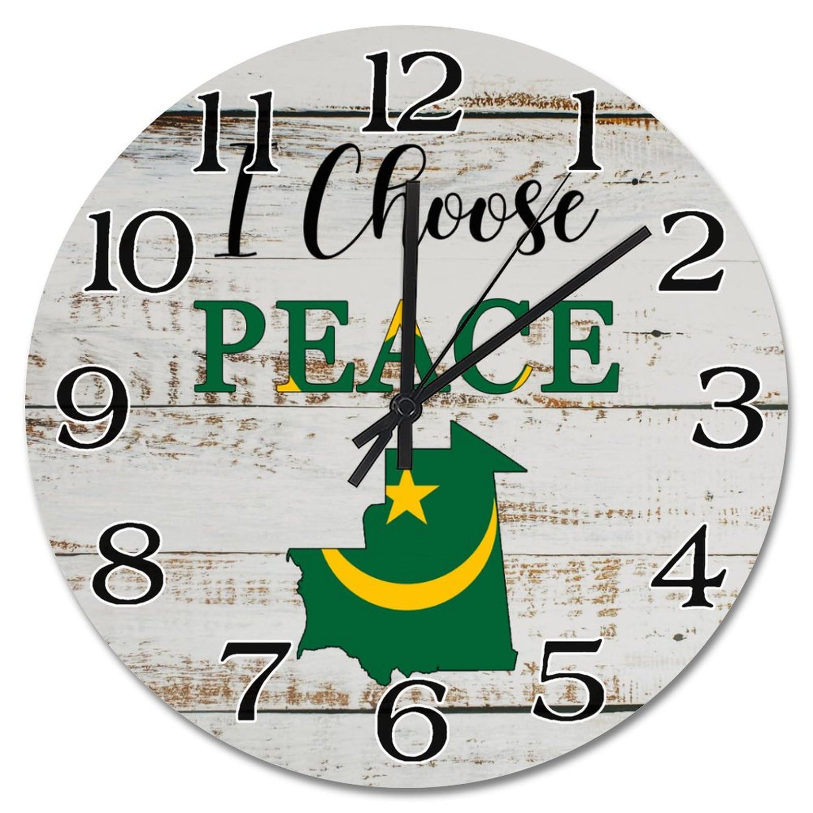 Horloge murale en bois Mauritanie de 38 cm pour salon