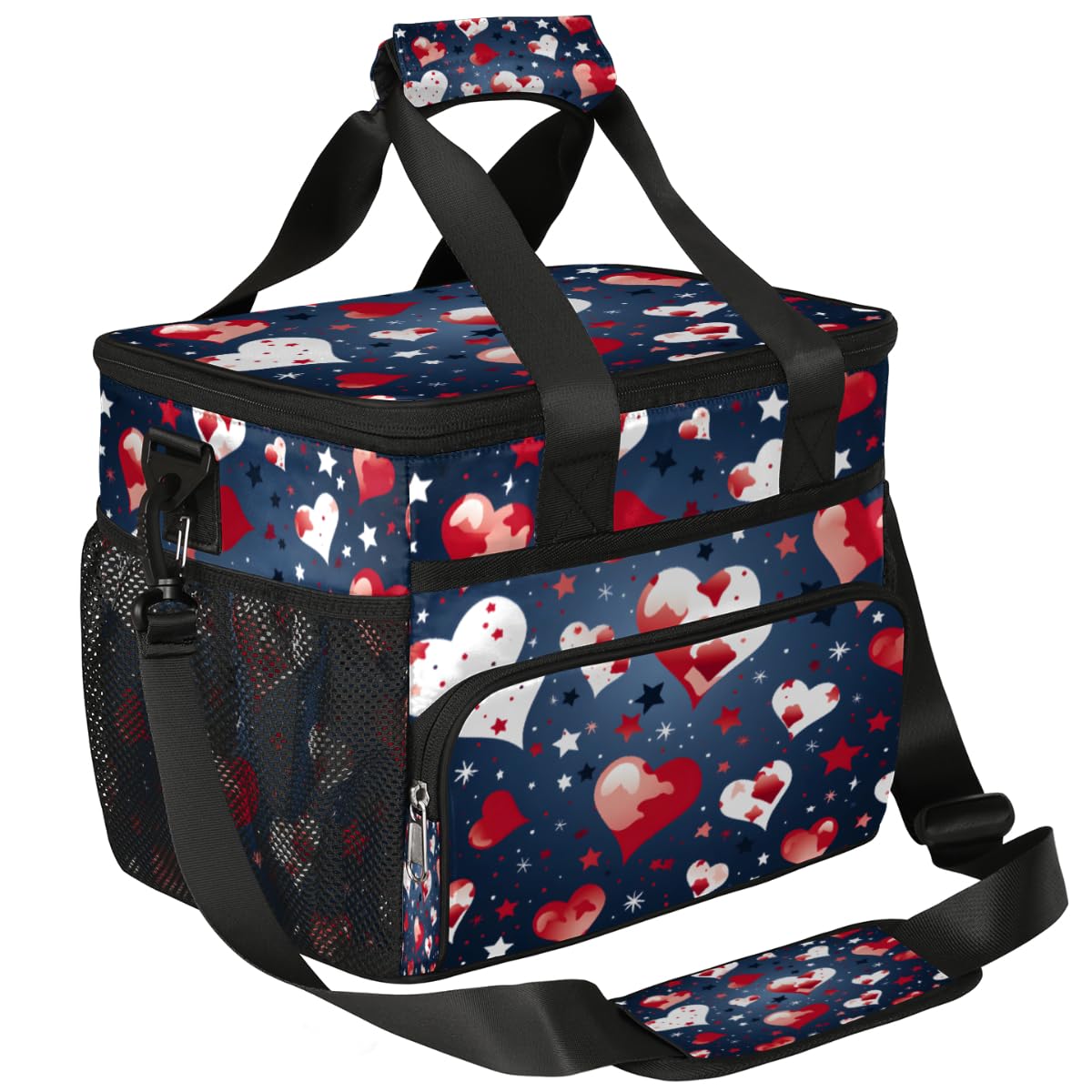 Hearts Insulated Picnic Backpack Lunch Box for Women Men Picnic Basket Tote Lunch Bag Picnic Bag Portable Lunch Bags for Picnic, Beach, Work, Trip,Office, Camp Cute Hearts