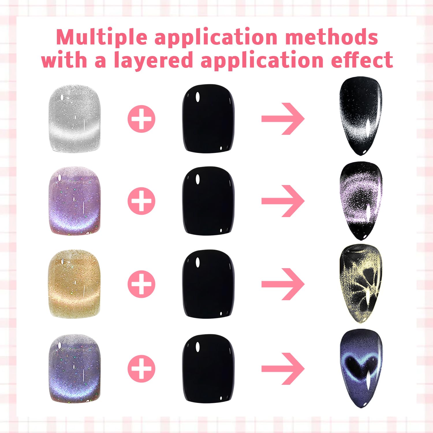 Gel Nail Polish Set, Cat Eye Gel Polish Kit, Holographic Magnetic Shimmer Glitter Trendy Gray Black Purple Yellow Nail Art, Manicure Salon DIY Gifts, Soak Off, UV/LED Cured (9 Colors I)