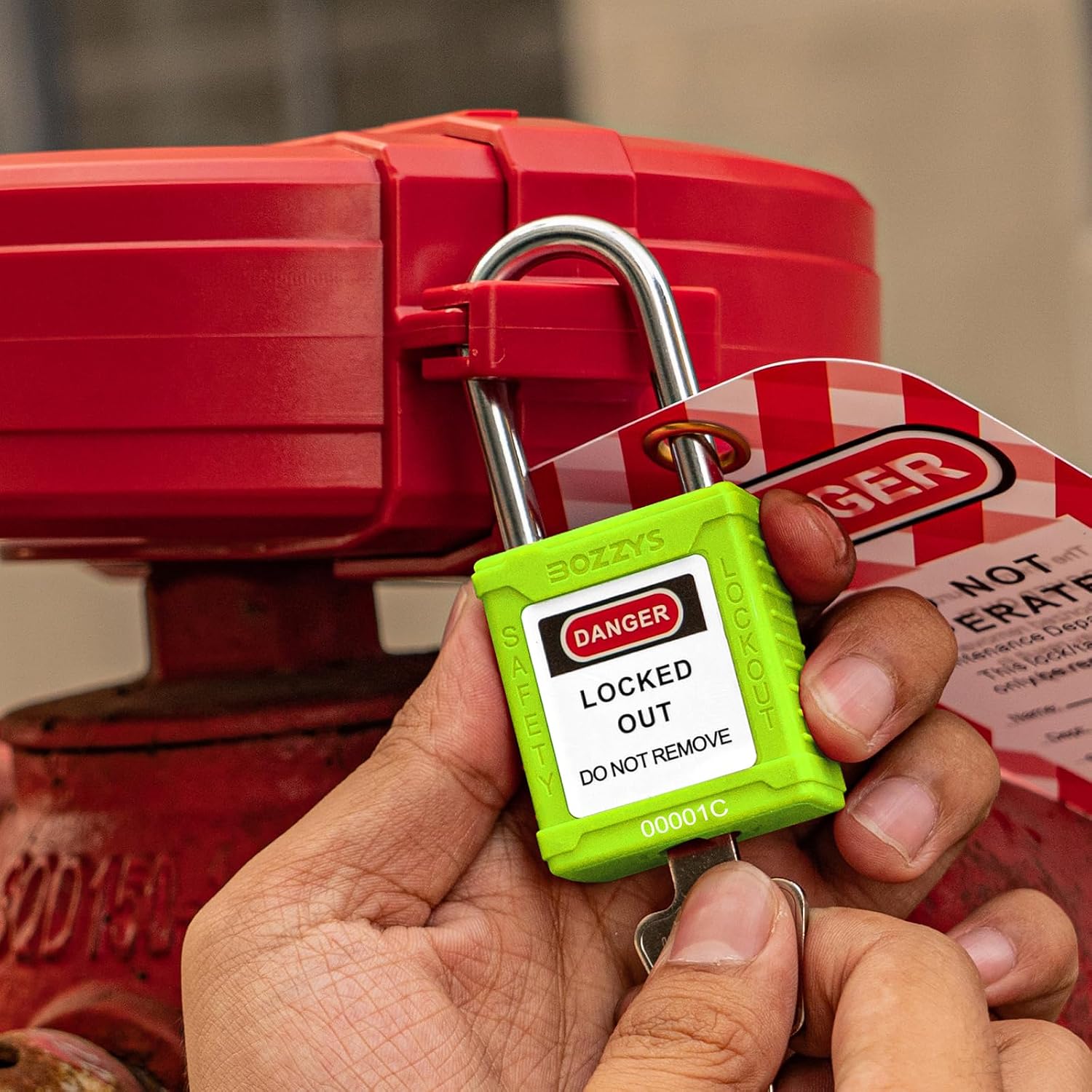 Lockout Tagout Locks 6-Pack｜OSHA Green Loto Locks Keyed Different｜2 Keys/Lock for Industrial Machinery & Electrical Panels｜Chrome Steel & Laser Coding