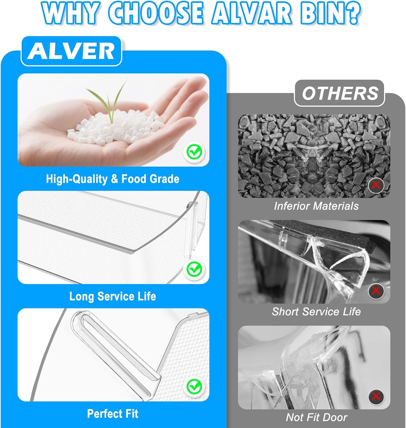 UPGRADED MAN64890501 Refrigerator Door Bin Compatible with LG Refrigerator Door Shelf Bin LRSXS2706V LRSOS2706S LRSDS2706S LRSXC2306S Door Bin Right For LG Fridge Door Shelf Replacement Door Basket