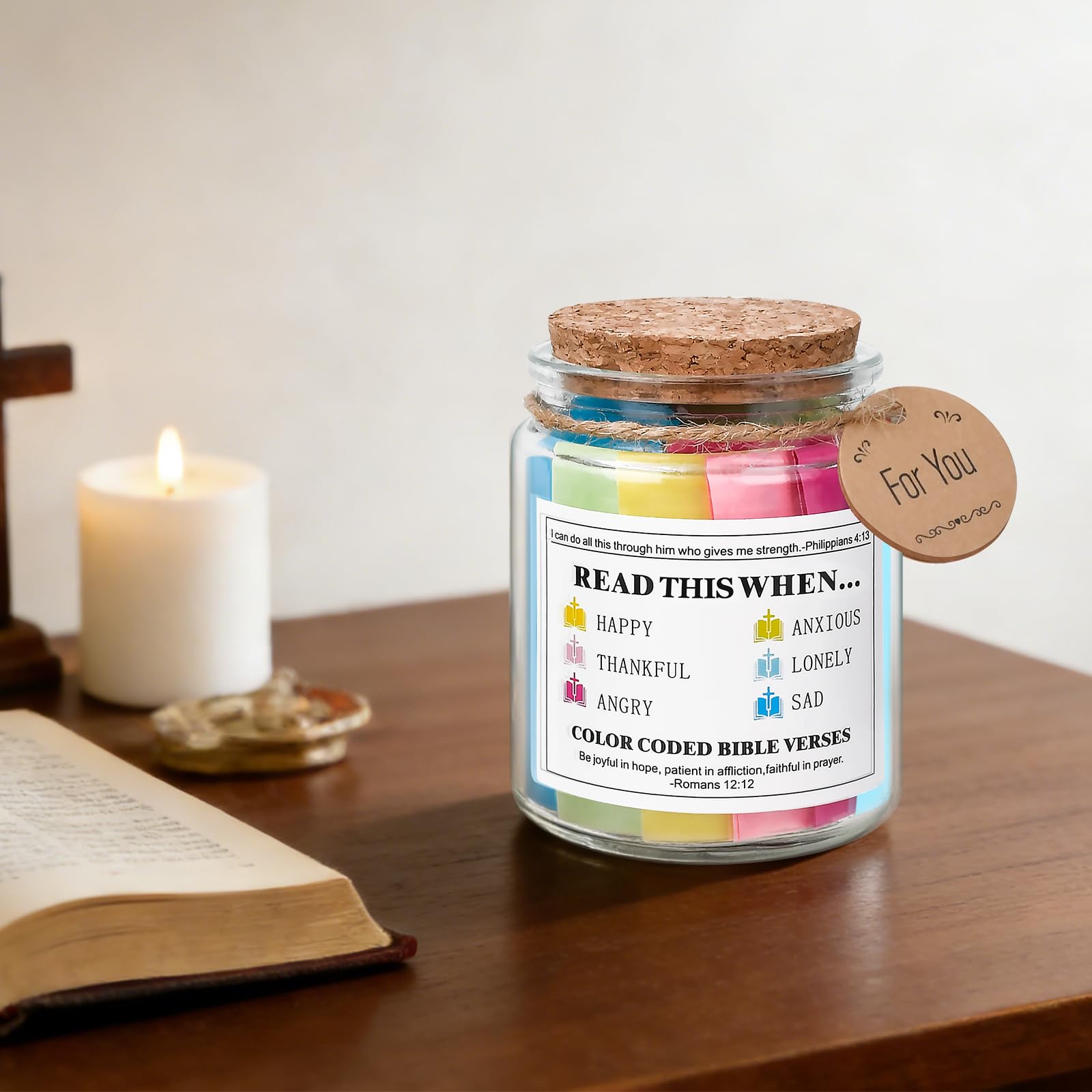 Graduation Gifts for Women Her - Bible Verse Jar Christian Gifts for Women Sister Mom Wife Daughter Dad, Fathers Day Birthday Christmas Stocking Stuffers Mothers Day Presents Religious Jar