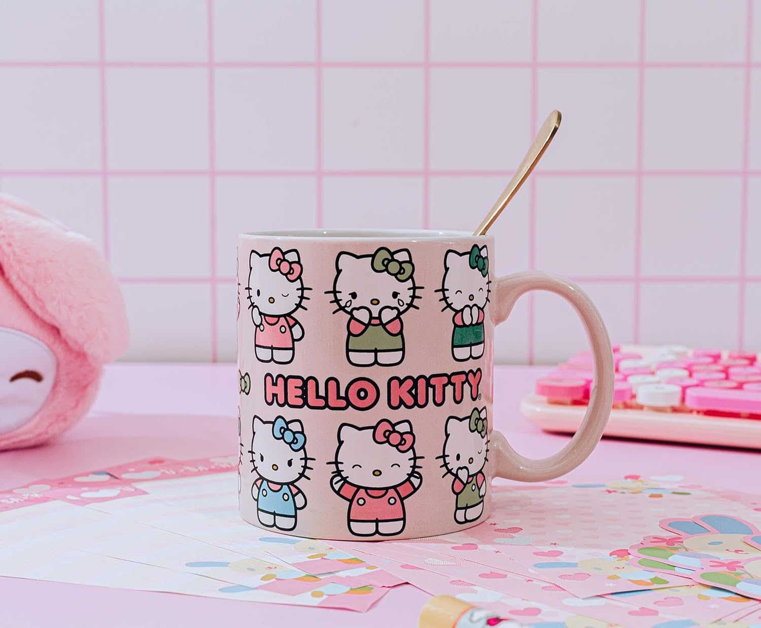 Silver Buffalo Sanrio Hello Kitty Various Emotions and Poses Mug, 20 Ounces