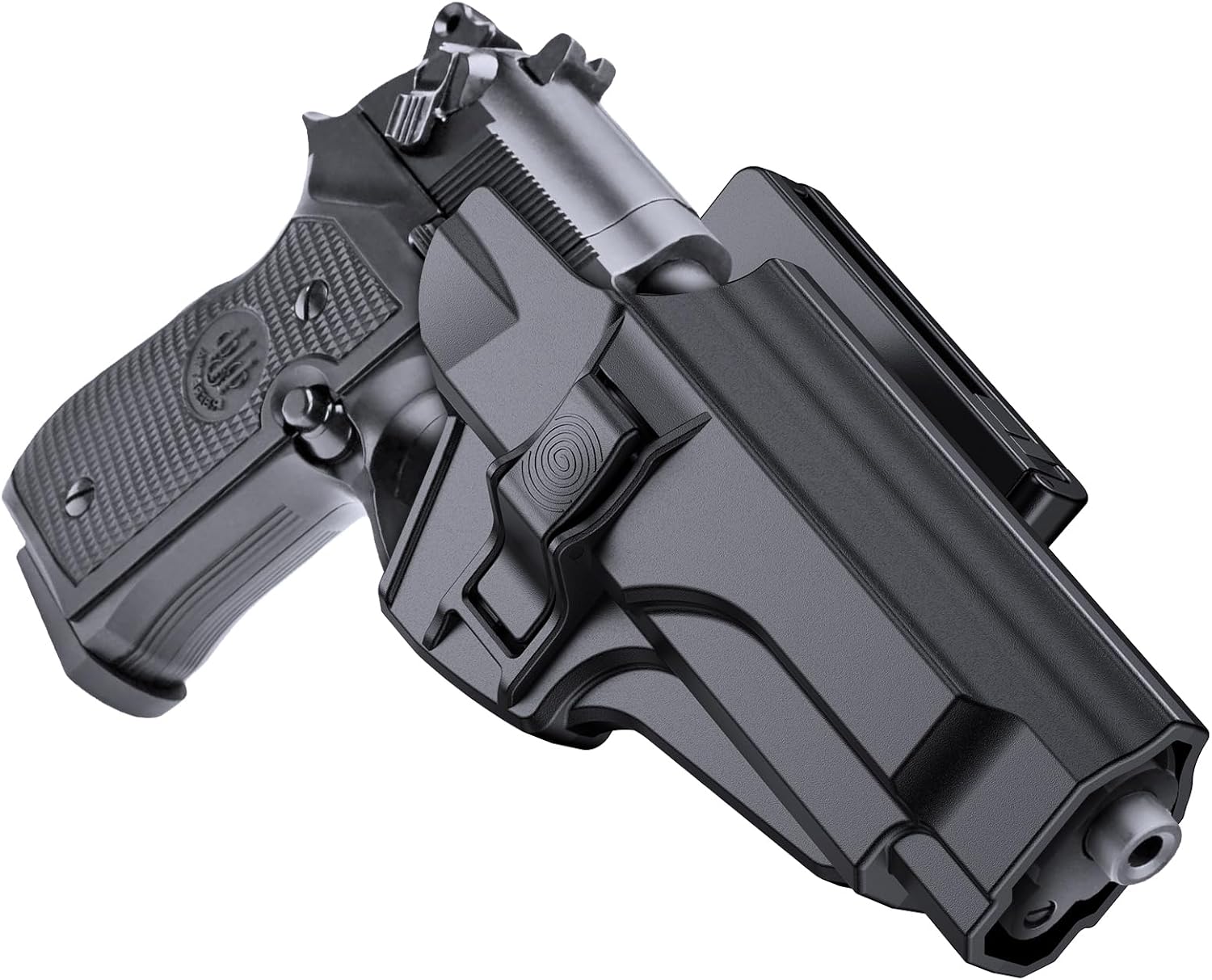 OWB Holster for Beretta 92 92FS M9 M9_22, Tactical Outside Waistband Open Carry Paddle Belt Holster with Release Button 60° Adjustable Cant, Right-Handed