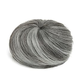 SARLA Hair Bun Extension Synthetic Drawstring Updo Fake Ballet Bun for Women Lady Donut Chignon Dark Grey