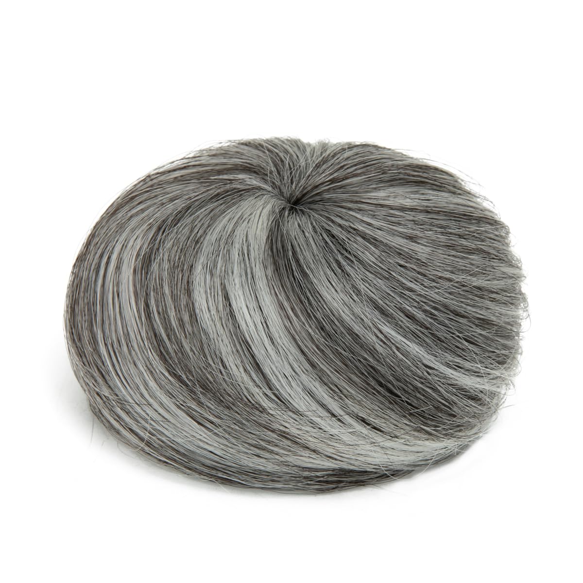SARLA Hair Buns Extension Drawstring Updo Donut Chignon Straight Synthetic Round Fake Ballet Bun for Womens Lady Dark Grey - Image 2