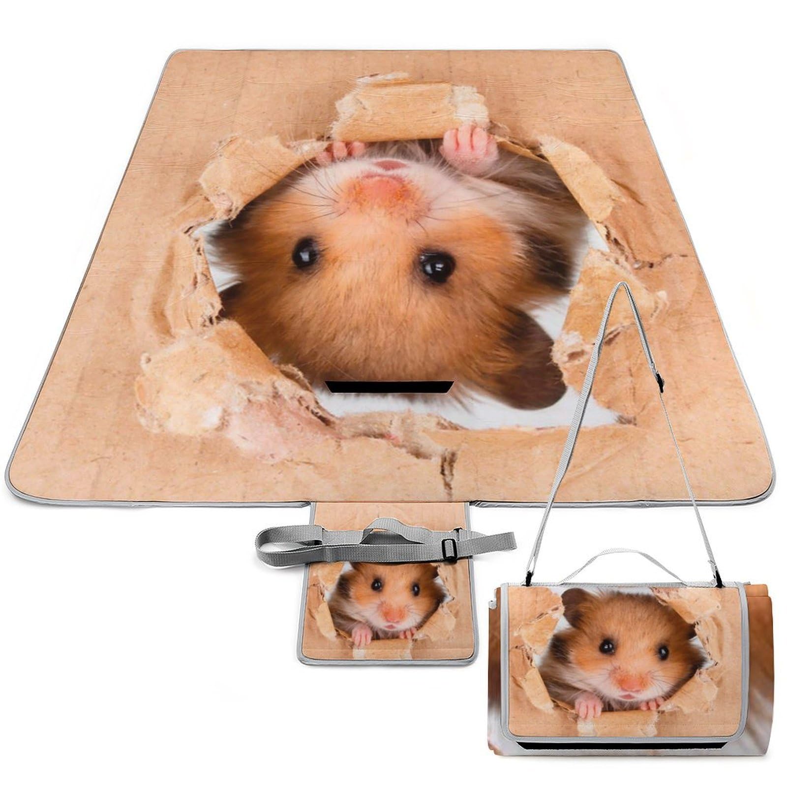 Couverture de pique-nique pliable Funny Hamster tapis de camping imperméable outdoor