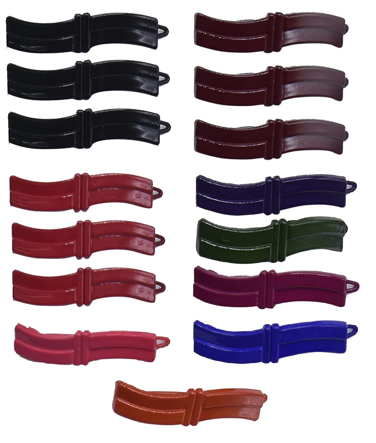 Westend Women & Girl’s Multicolour Ponytail Barrette Hair Clips Pack of 15