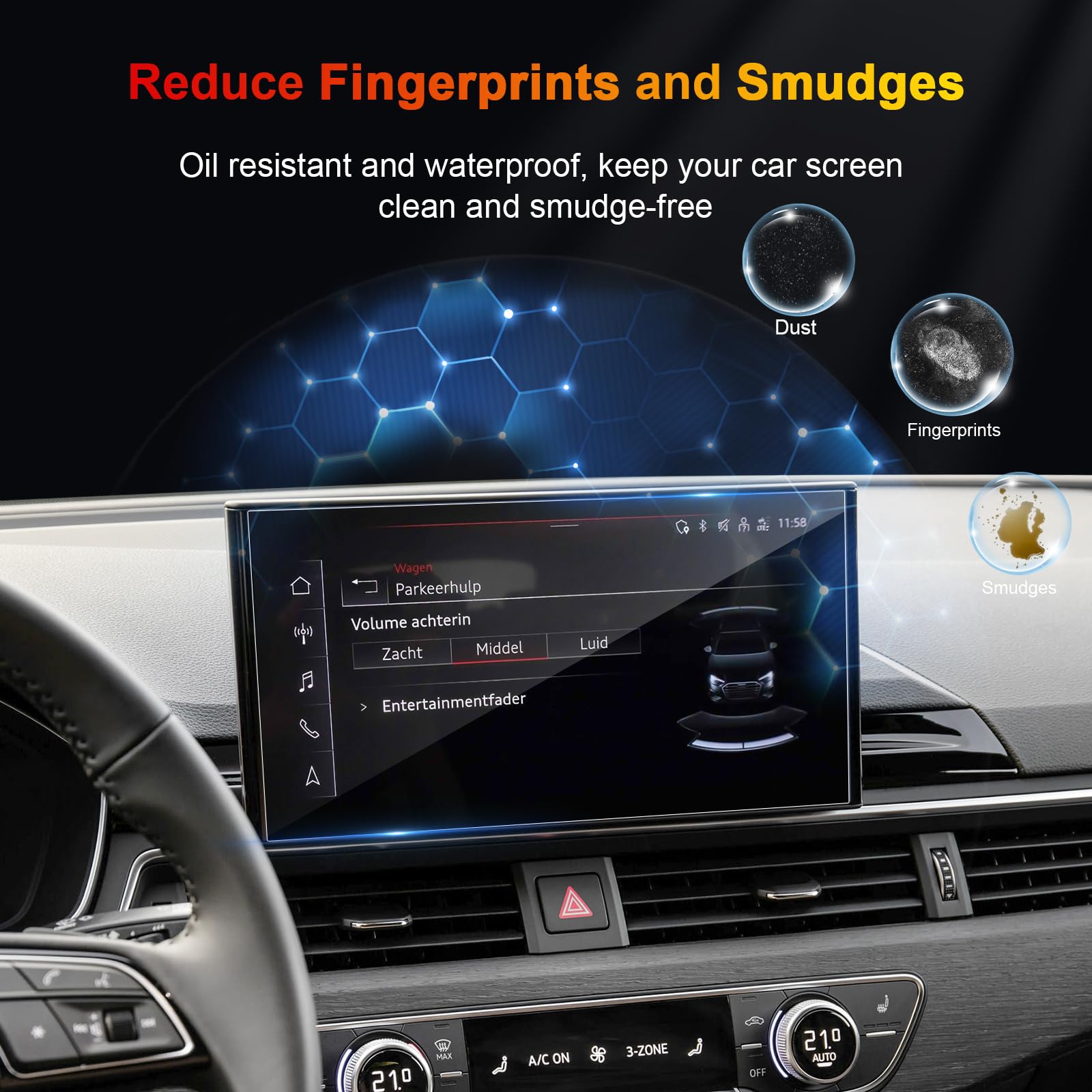 Pellicola Protettiva Vetro Temperato 9H Antigraffio HD Chiaro 10,1 Pollici MMI Touch Display Navigazione per Audi A4 B9 A5 F5 Q5 FY 2020-2025