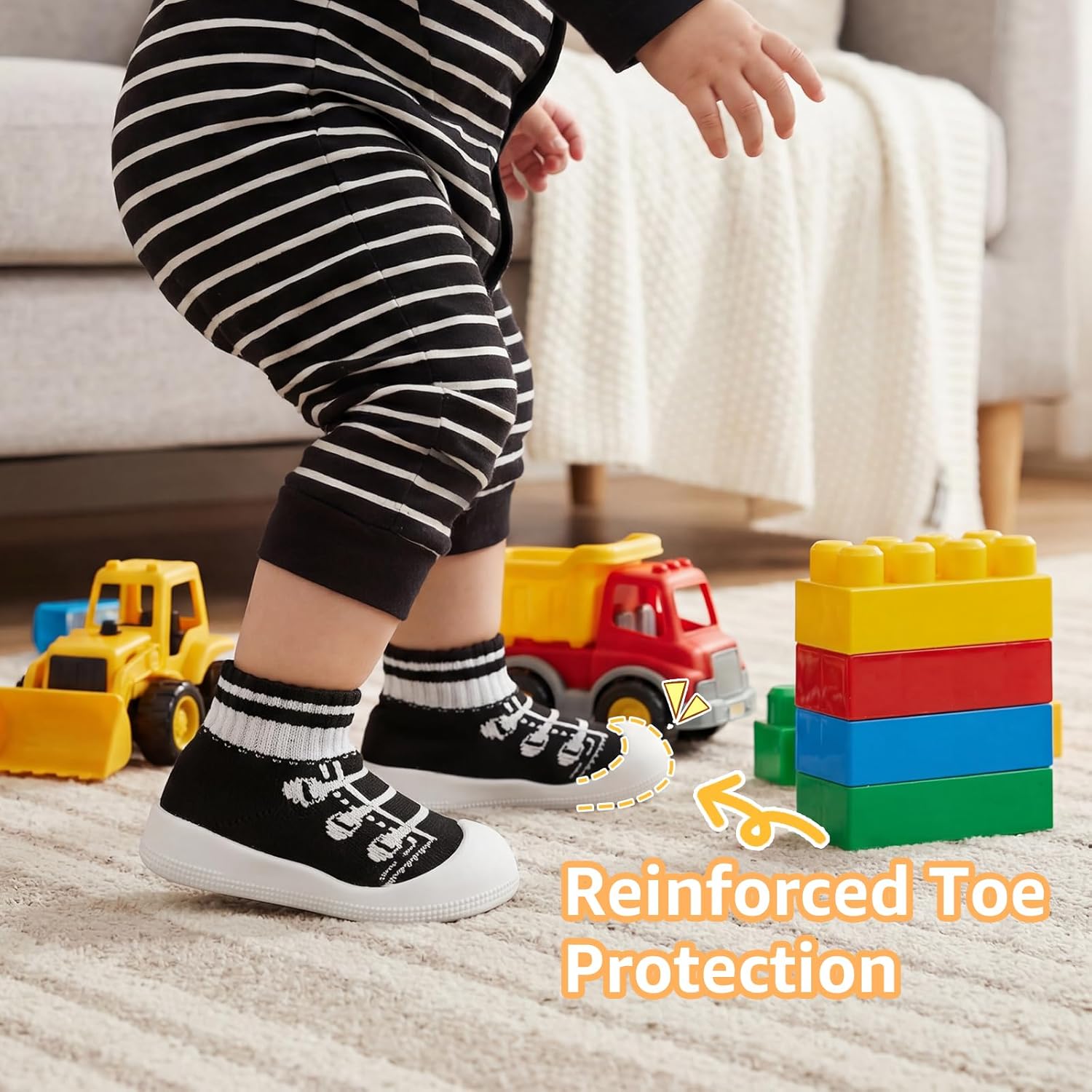 STQ Baby Socks Shoes Toddler Wide Toe Box Non-Slip Slippers Infant Walking Shoe Soft Baby Boys Girls Lightweight Sneakers - Image 8