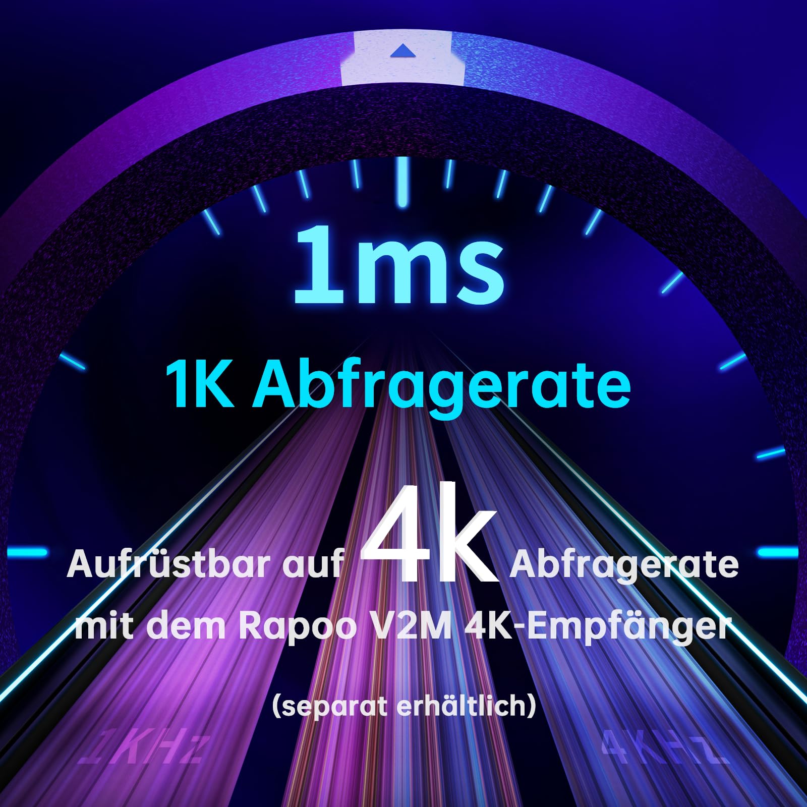 Rapoo VT9PRO 1K Mouse Wireless Gaming 68g Ultraleggero Mouse da Gioco | PAW3398 26K DPI, 1000Hz, Batteria 160 Ore, 10 Tasti Programmabili, Memoria Integrata, Mouse Ricaricabile per PC/ Mac, Bianco